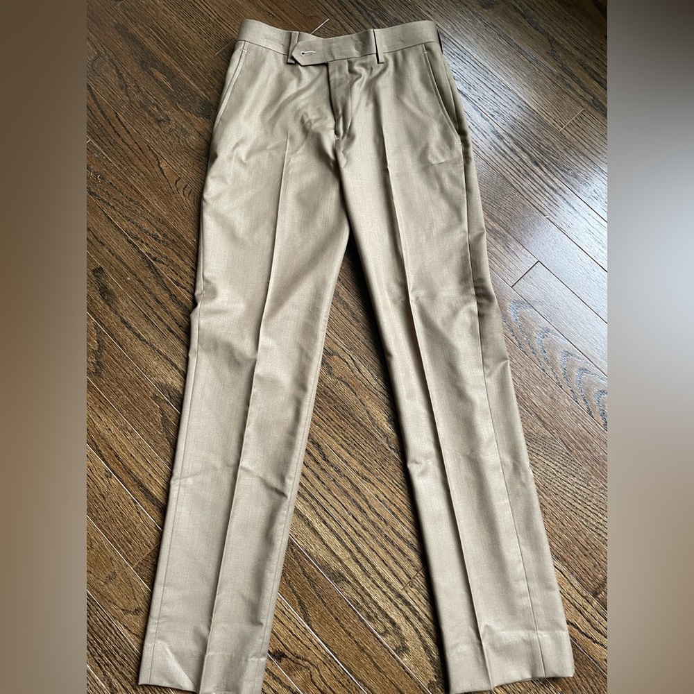 Ralph Lauren EUC tan dress pants CK slim fit stretch shirt size 12R